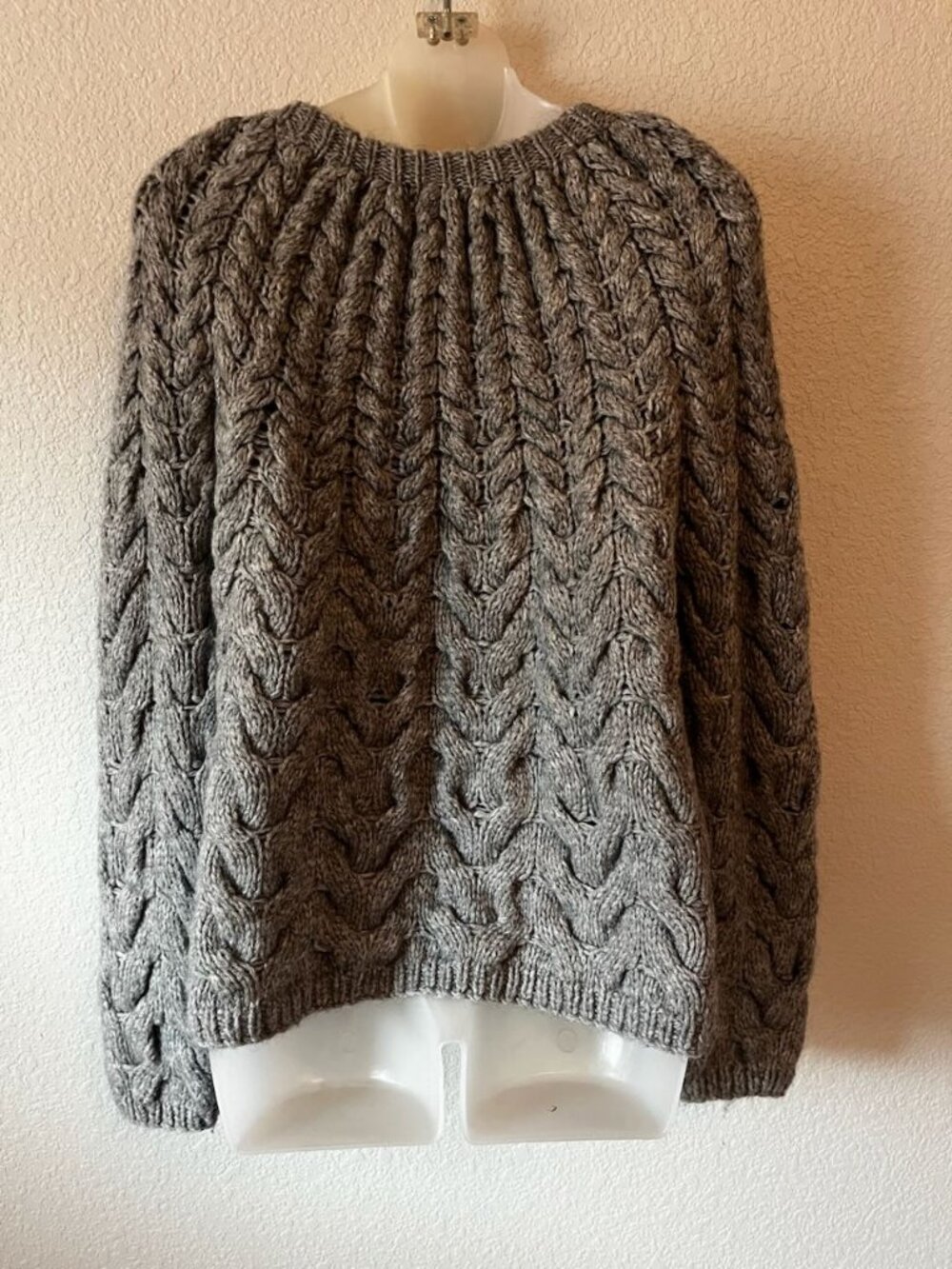 Samsøe Samsøe Nia Gray Cable Knit Wool Sweater S